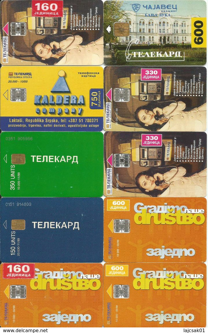 Bosnia (Serb Republic)  10 Pcs Low Tirage Chip Cards - Bosnia