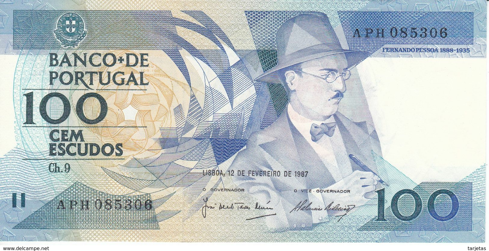 BILLETE DE PORTUGAL DE 100 ESCUDOS  DEL AÑO 1987 SERIE APH CALIDAD EBC (XF) (BANKNOTE-BANK NOTE) - Portogallo