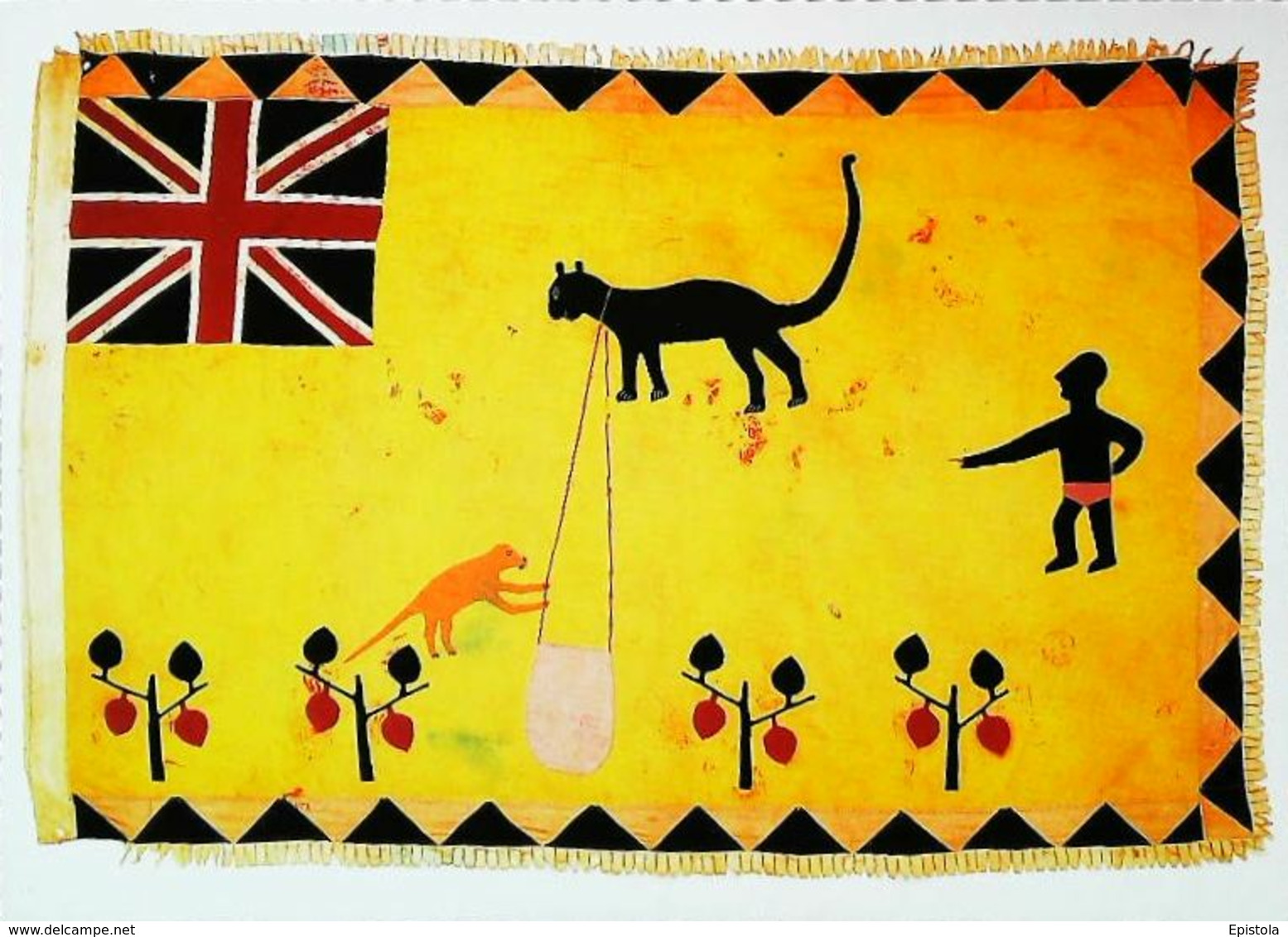 Chat Africain  ( African Cat ) Illustration Naïve Asafo Fanhe (GHANA GOLD COAST) - Ghana - Gold Coast