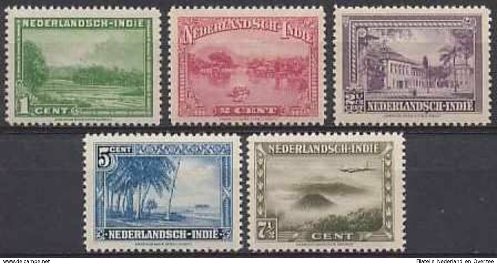 Nederlands Indie 1945 NVPH Nr 304/308 Postfris/MNH Verschillende Voorstellingen - Niederländisch-Indien