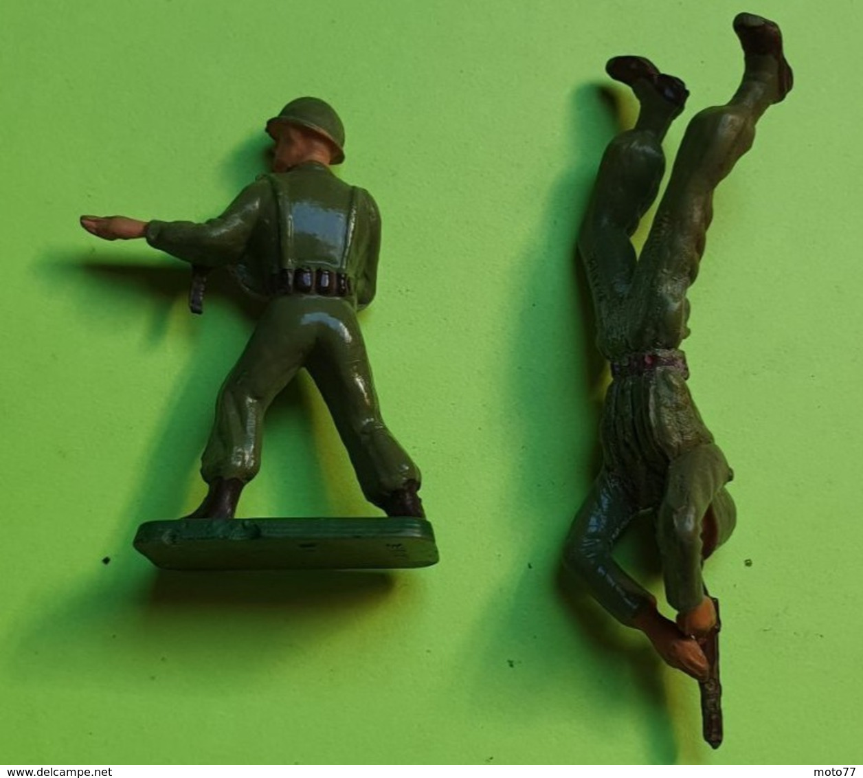 Lot 2 Figurines Soldat Jouet STARLUX - Plastique - ARMÉE DE TERRE - Tireur - état D'usage - Années 1960 - Starlux