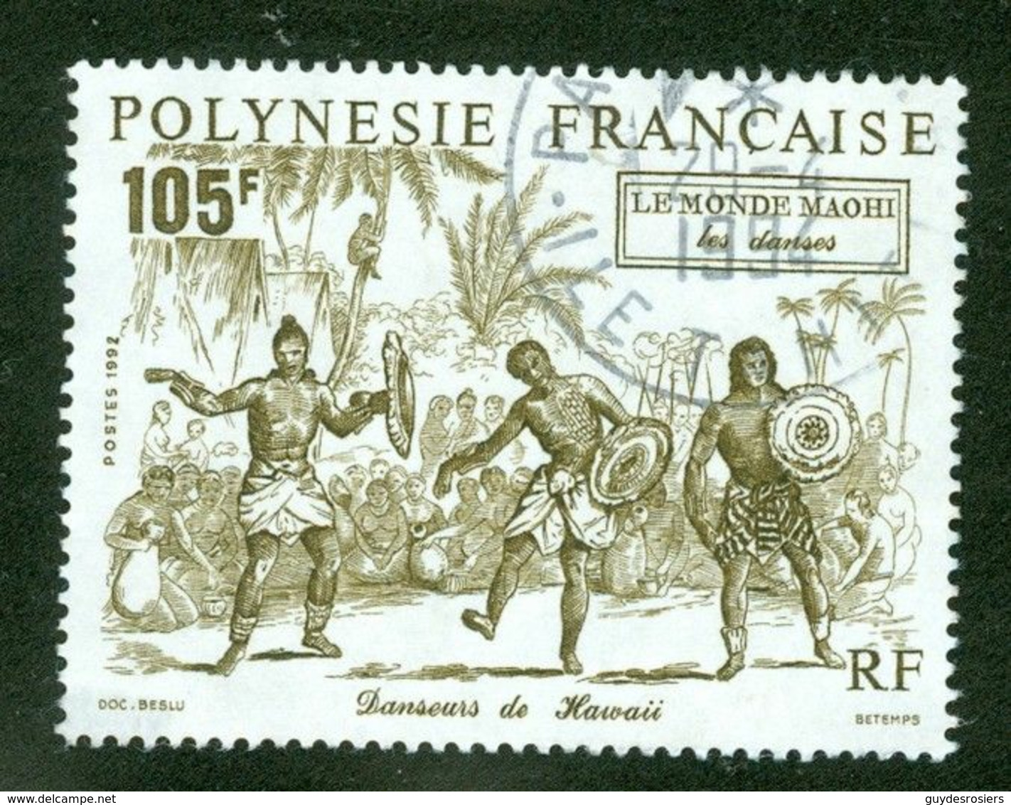 Maori, Danseurs; Polynésie Française / French Polynesia; Scott # 595; Usagé (3429) - Used Stamps