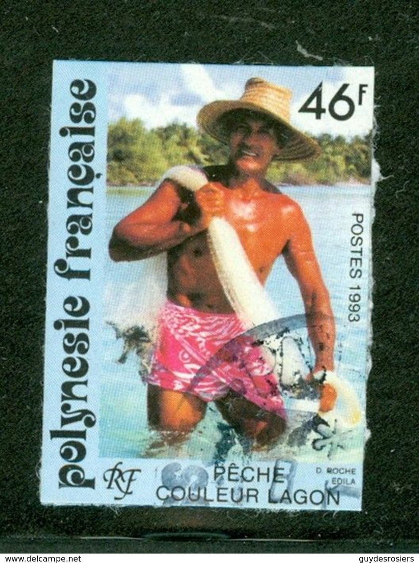 Timbre Ou Vignette? Pêche / Fishing; Polynésie Française / French Polynesia; Scott # 610; Usagé (3431) - Oblitérés