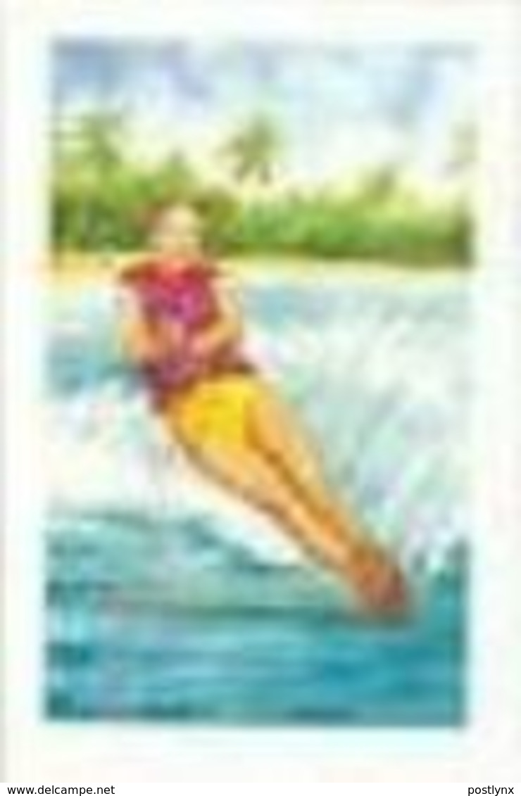 GRENADA GRENADINES 1985 Watersports Waterski Palm Trees 90c PROOF: No Black - Ski Nautique