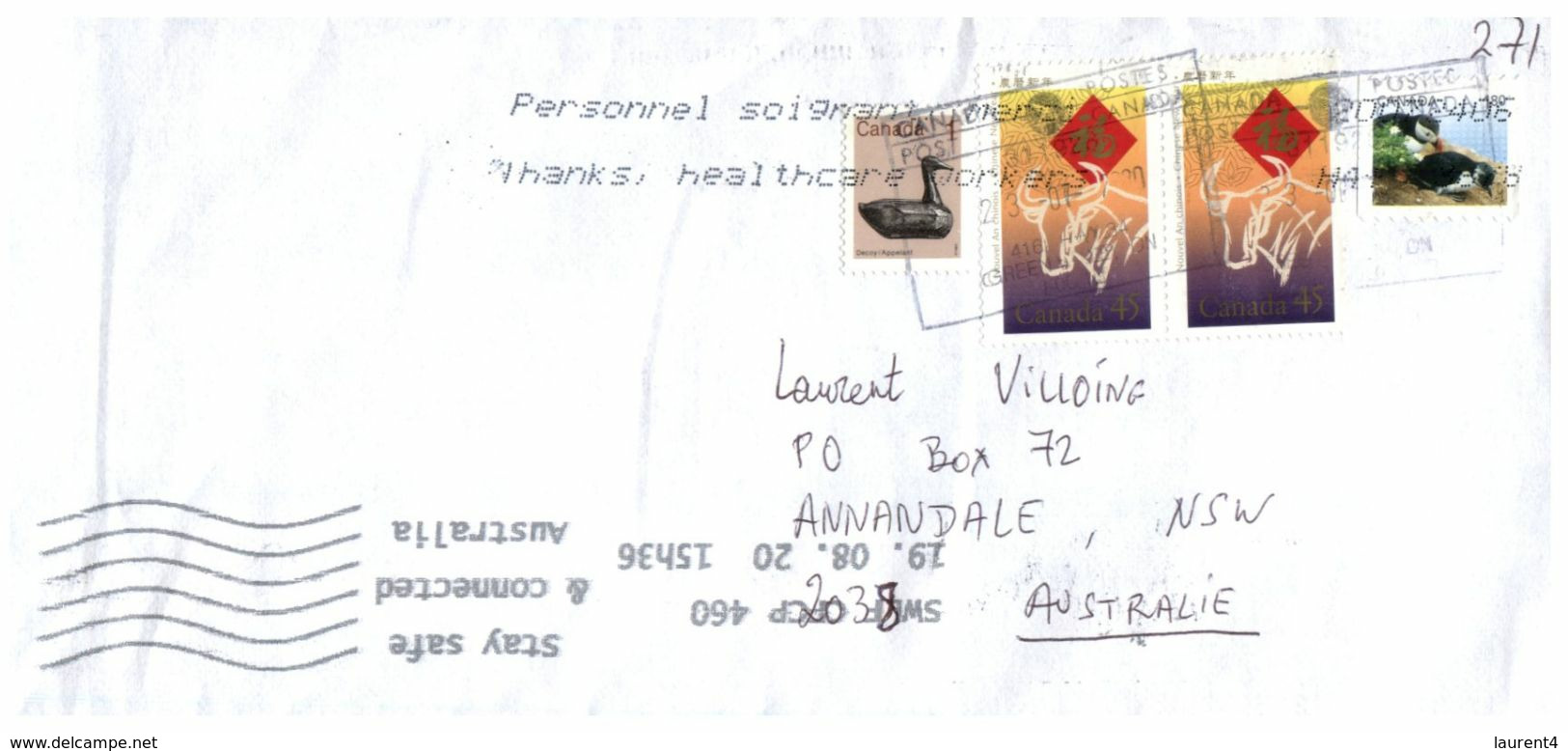 (L 14) Canada - Posted To Australia - - Briefe U. Dokumente