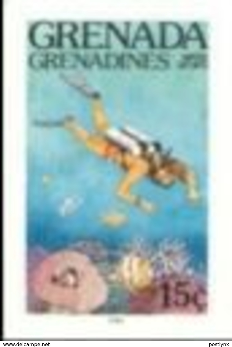 GRENADA GRENADINES 1985 Water Sports Scuba Diving 15c IMPERF. - Tauchen