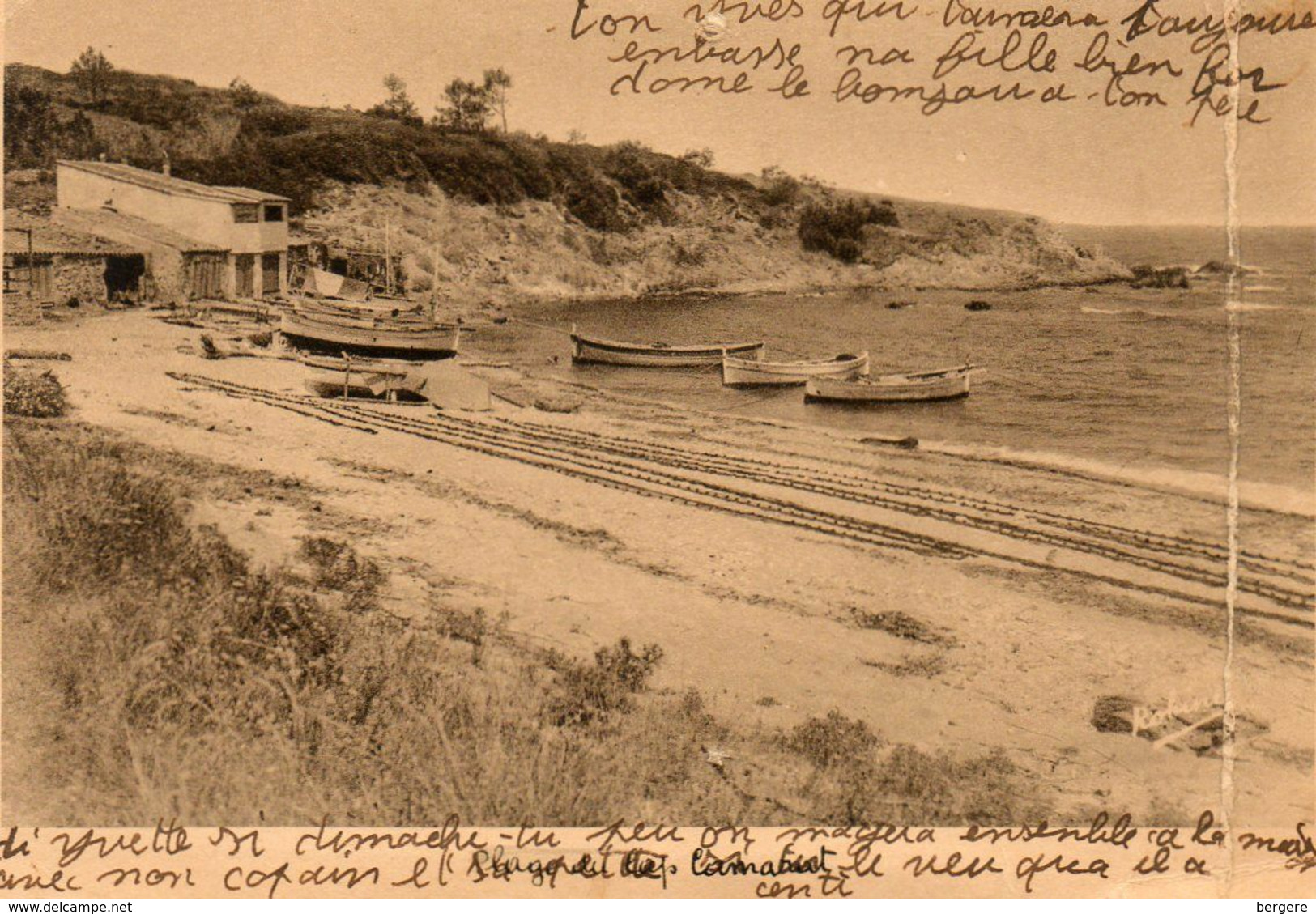 84. CPA. CAMARET SUR AIGUES- Série La Cote D'azur - La Plage -  Barques - Port - 1947. Scan Du Verso - - Camaret Sur Aigues