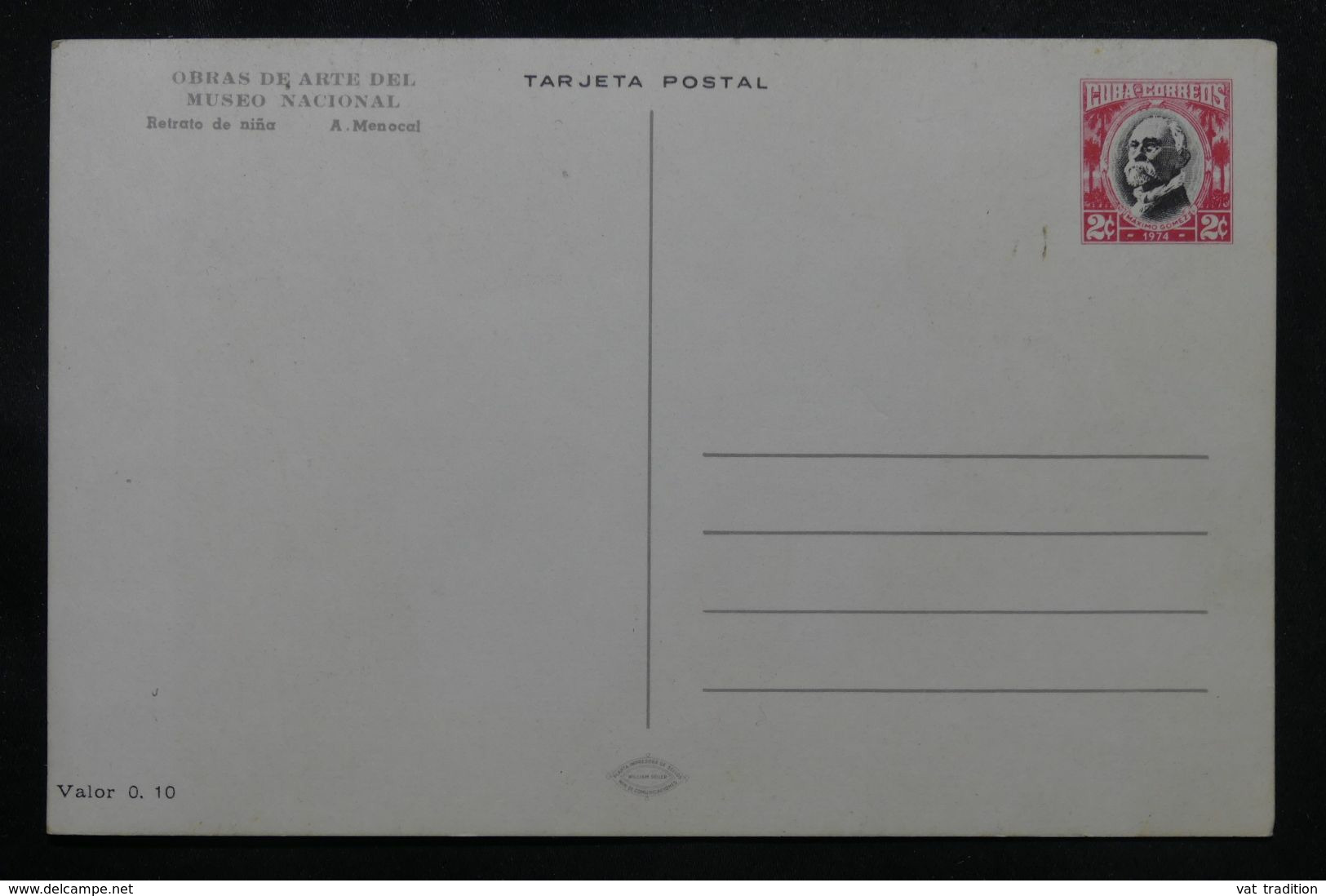 CUBA - Entier Postal Du Musée Nationale En 1974 , Oeuvre Au Verso - L 70584 - Storia Postale