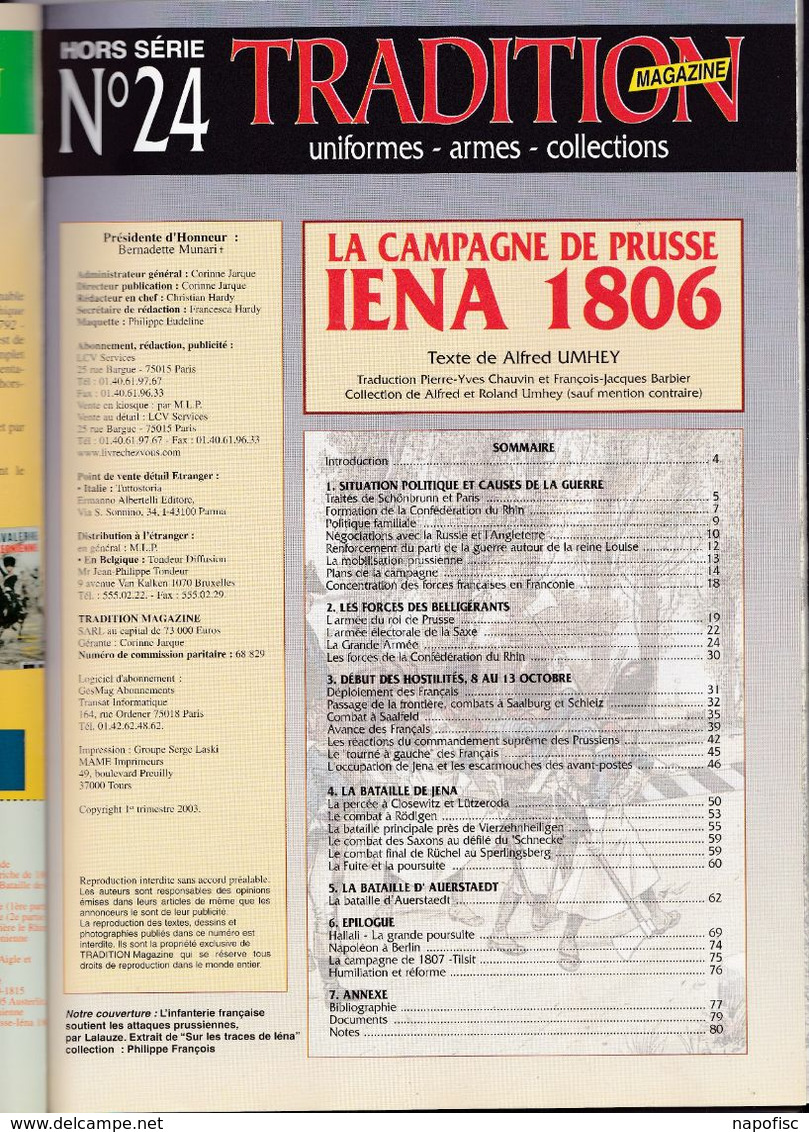 Tradition Magazine Hors-Série N°24 La Campagne De Prusse Iena-Auerstaedt 1806 - Histoire