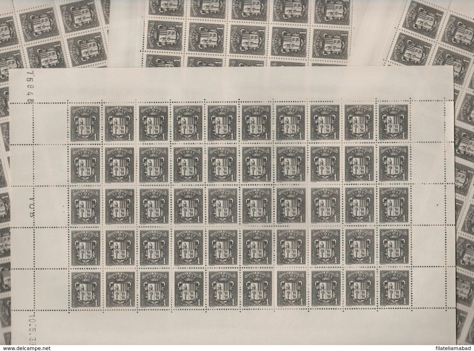 ANDORRA CORREO F..200 SELLOS Nº 47 DEL AÑO 1937-43 EN MUY NUEN ESTADO C. 100,00€  (C.H) - Blocks & Kleinbögen
