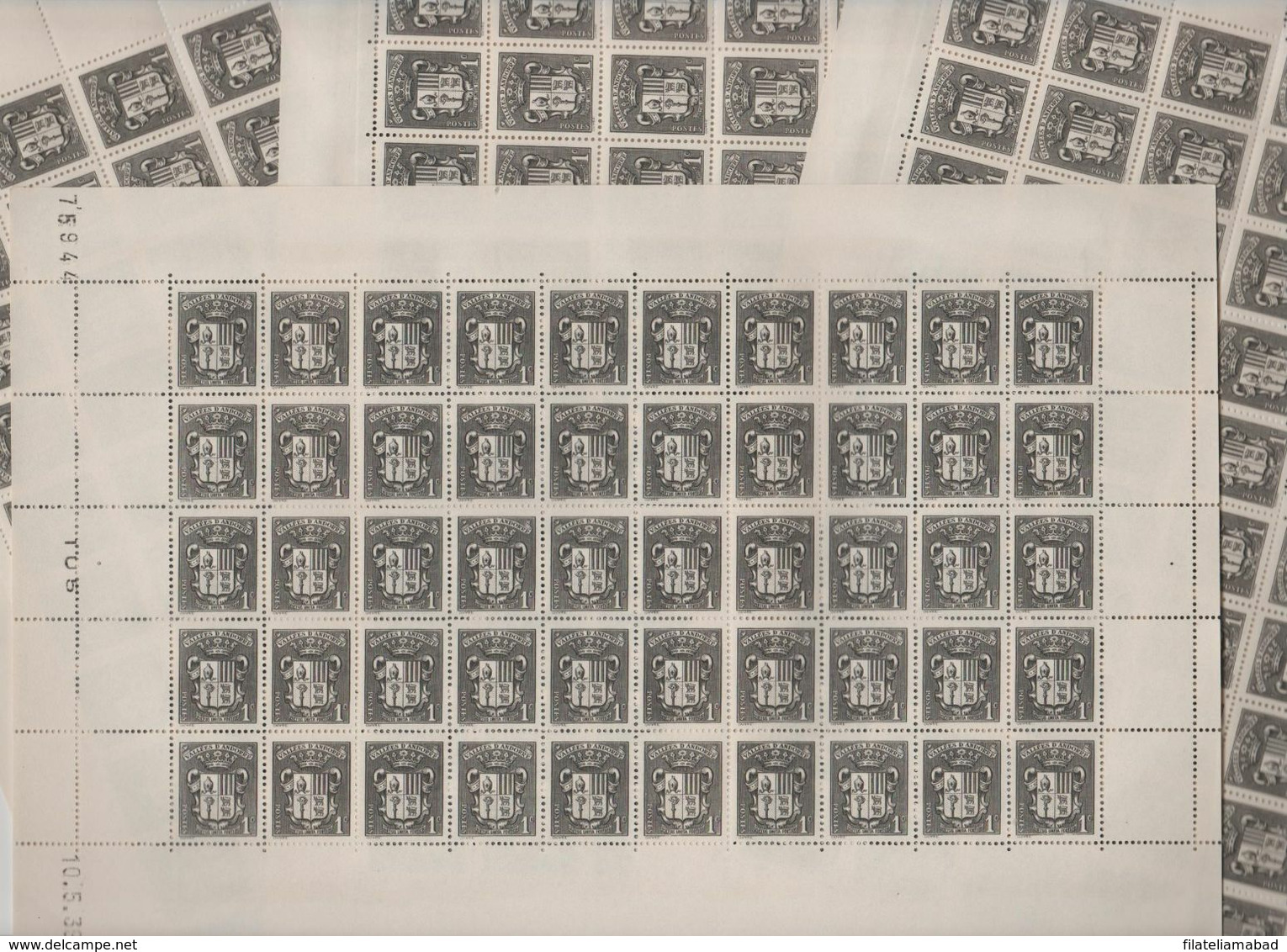 ANDORRA CORREO F..200 SELLOS Nº 47 DEL AÑO 1937-43 EN MUY NUEN ESTADO C. 100,00€  (C.H) - Blocs-feuillets