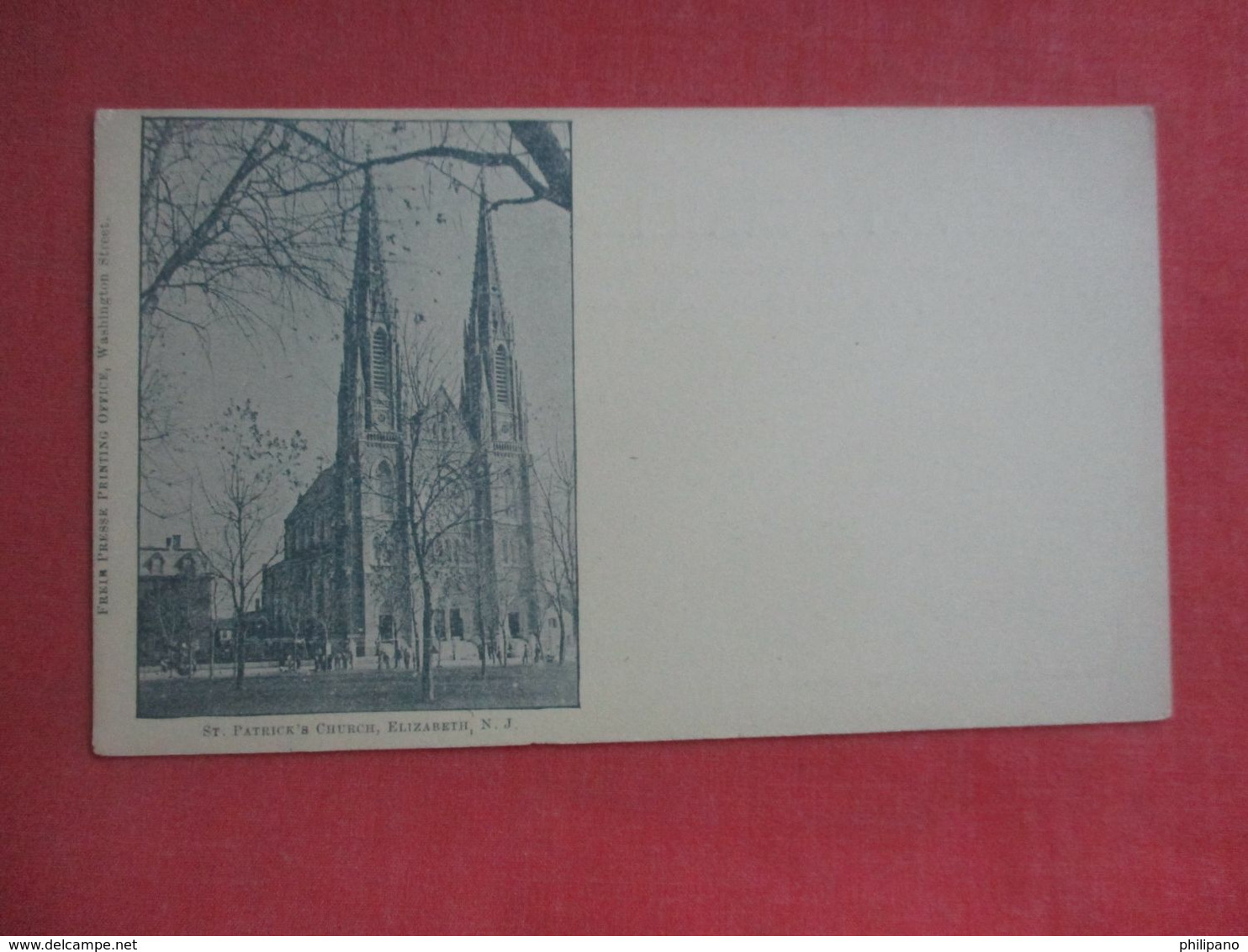Private Mailing Card   St Patricks Church   Elizabeth  New Jersey > Elizabeth > Ref 4333 - Elizabeth