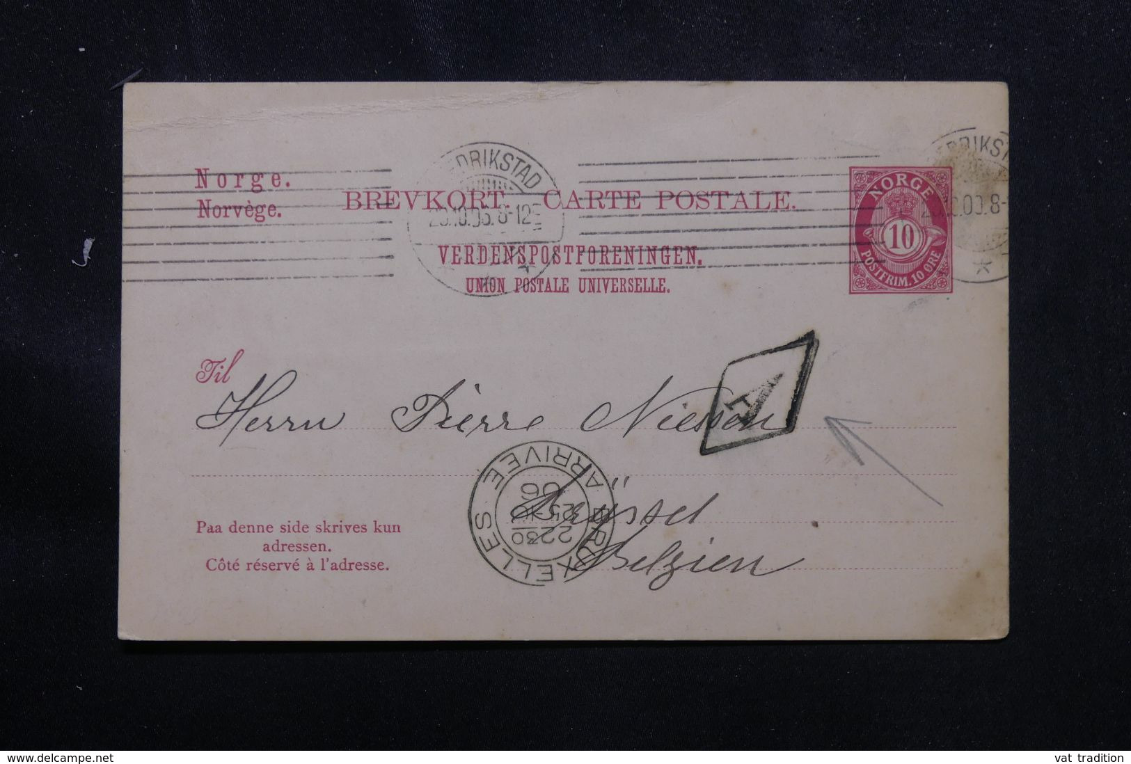 NORVÈGE - Entier Postal Pour La Belgique En 1906 - L 70596 - Enteros Postales