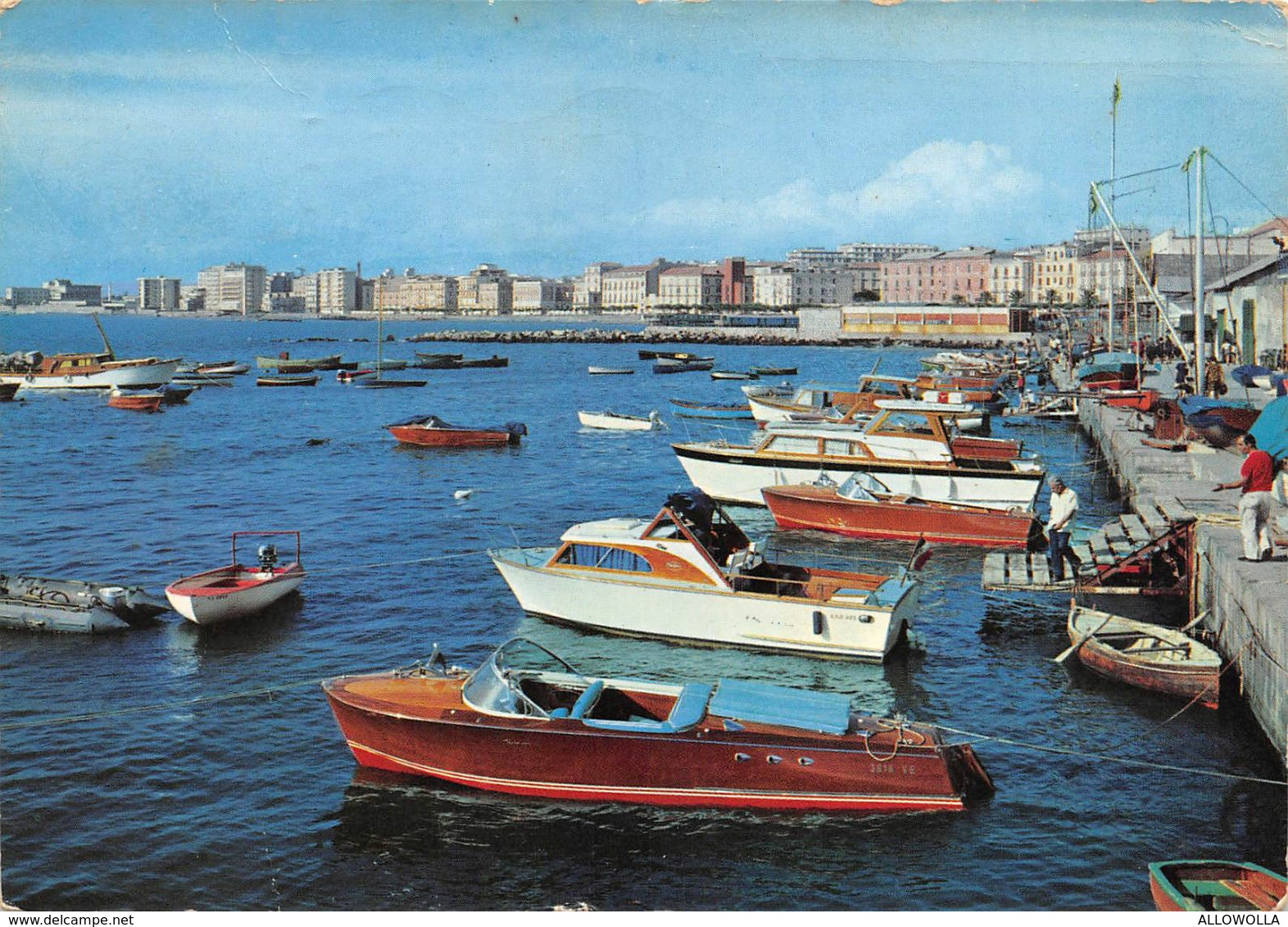 9033 "CASTELLAMMARE DI STABIA-RIVIERA STABIESE" ANIMATA-PORTICCIOLO-MOTOSCAFI- CARTOLINA POSTALE ORIGINALE SPEDITA 1956 - Castellammare Di Stabia