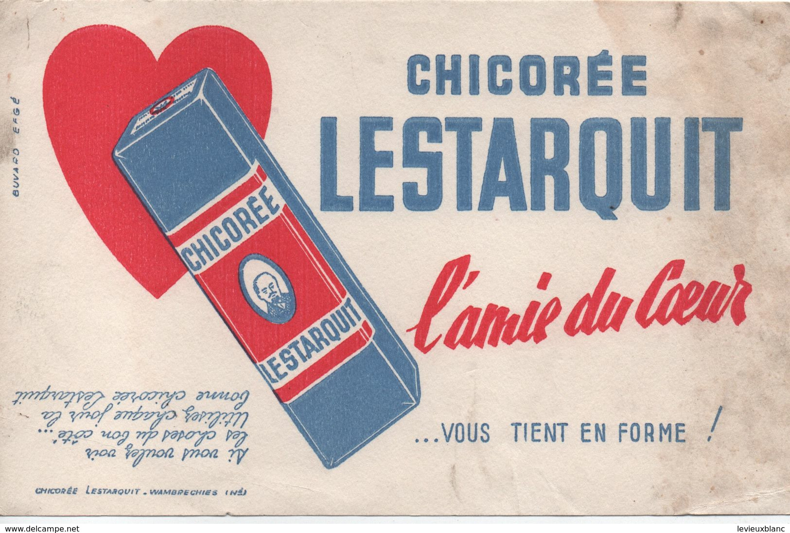Buvard Publicitaire Ancien/Chicorée/Chicorée LESTARQUIT/L'Amie Du Coeur /WAMBRECHIES/Vers 1950-60               BUV497 - Koffie En Thee