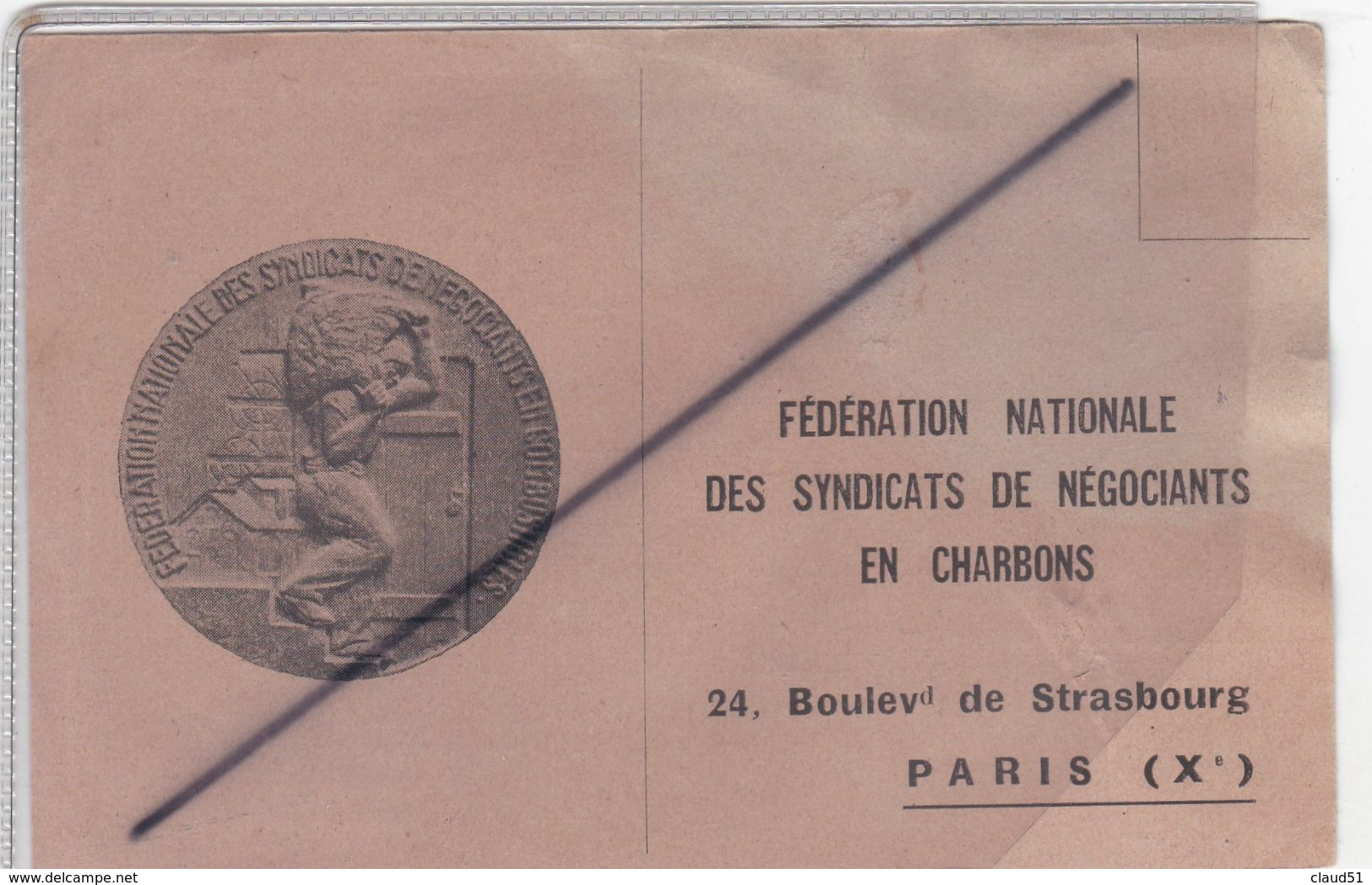 Document De Transport.Fédération Nationale Des Syndicats De Négociants En Charbons .Paris 10é Arr.) - Verkehr & Transport