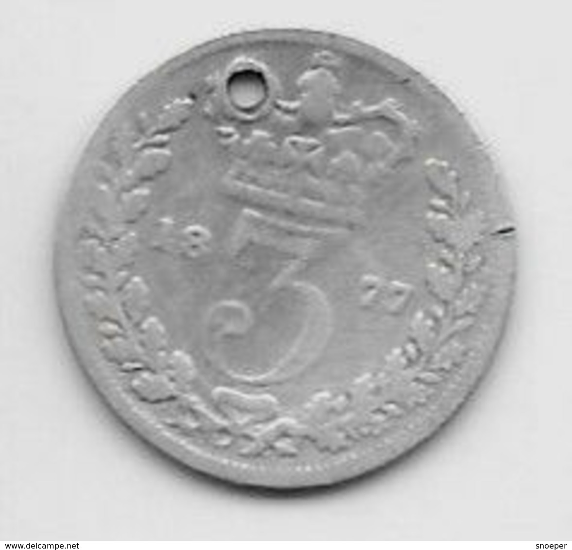 *great Britain 3 Pence 1877 Km 730  Fr Catalog Val 12$ - F. 3 Pence