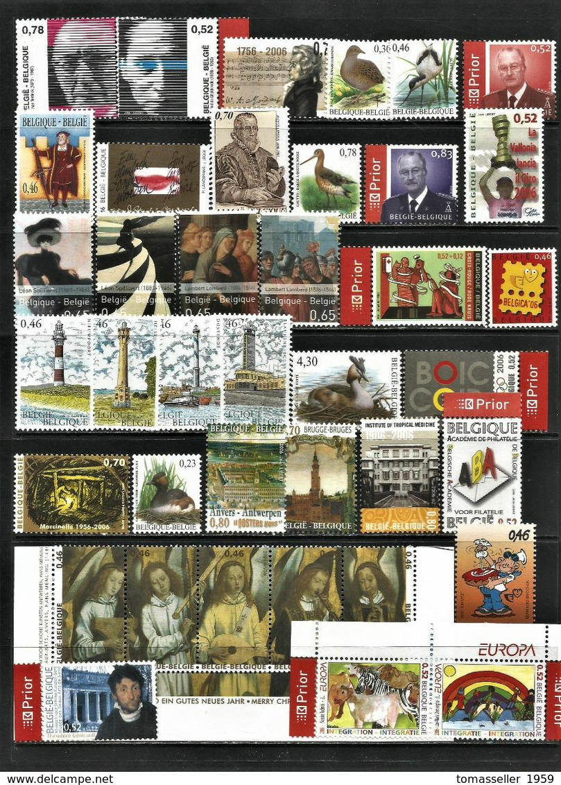 BELGIUM  2006 Full Years Set  (stamps+s/s/+bookl.) - Full Years