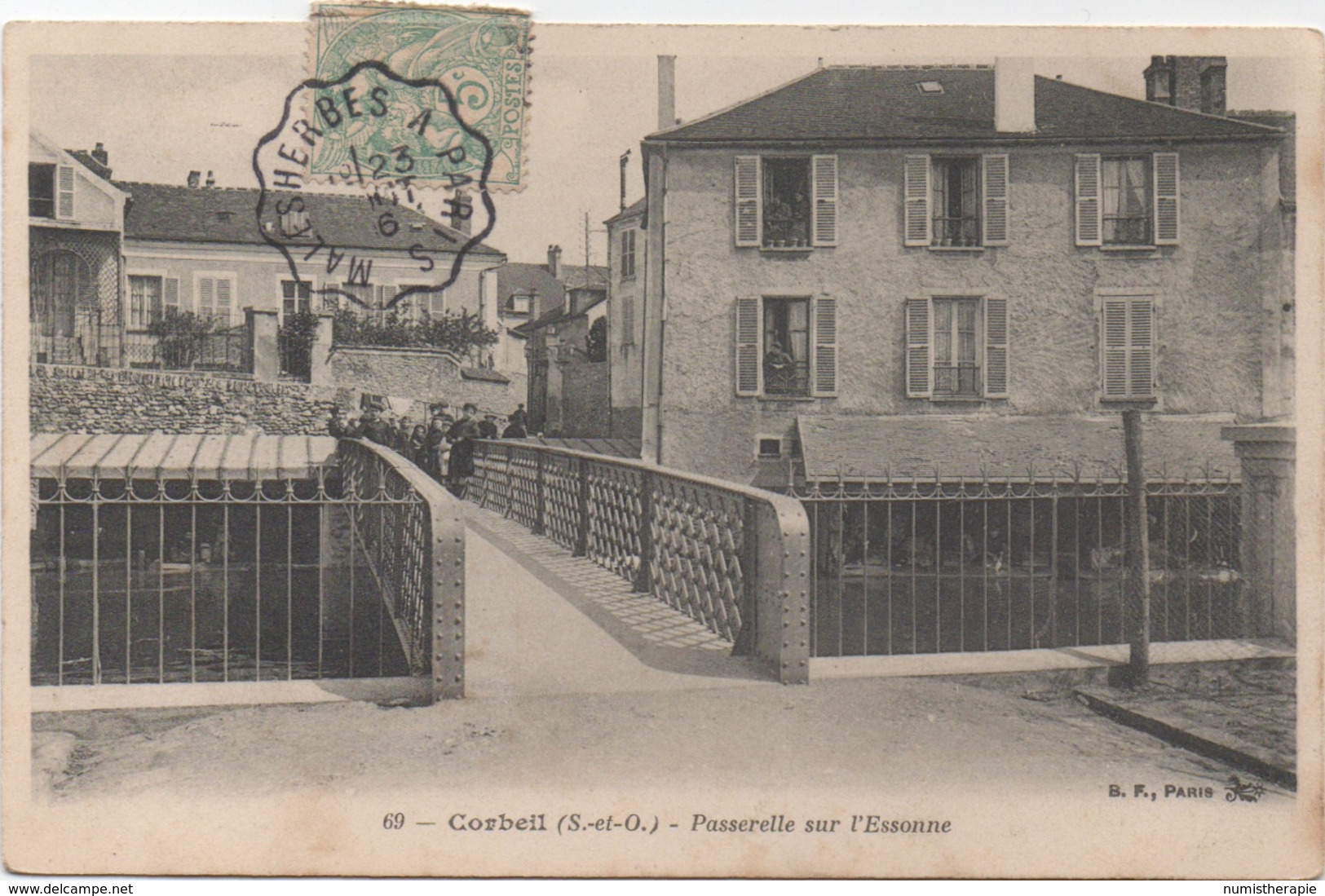 Corbeil : Passerelle Sur L'Essonne (Voyagé 1906) - Corbeil Essonnes