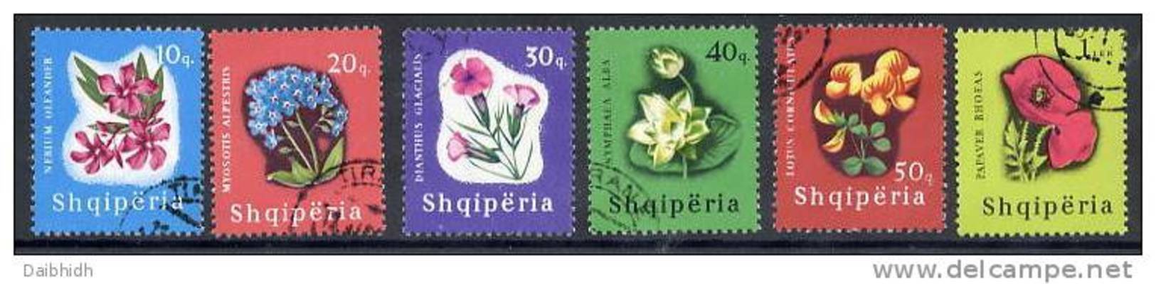 ALBANIA 1965 Flowering Plants Set  Used.  Michel 988-93 - Albania