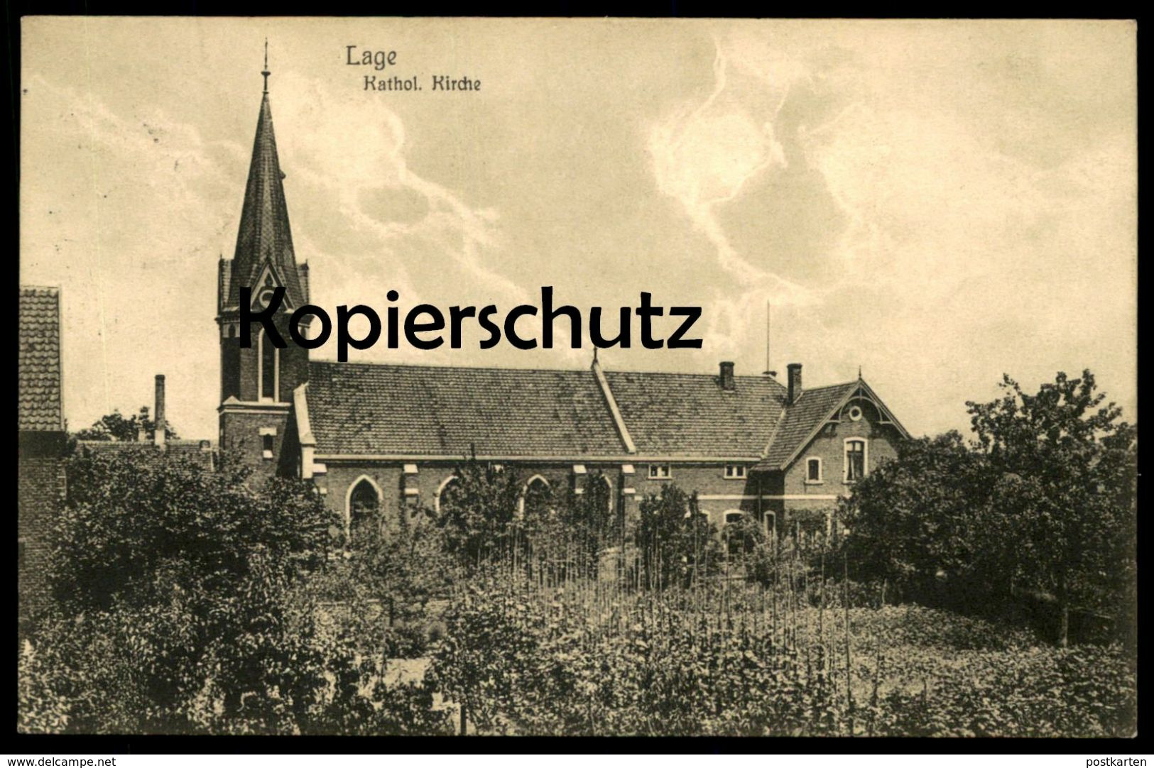 ALTE POSTKARTE LAGE IN LIPPE KATHOLISCHE KIRCHE 1909 Garten Church église Ansichtskarte AK Cpa Postcard - Lage