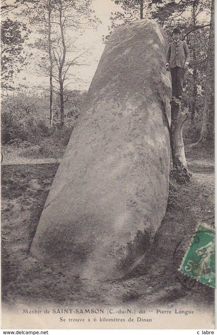 Menhir De SAINT -SANSON : Dit " Pierre Longue " . - Dolmen & Menhire