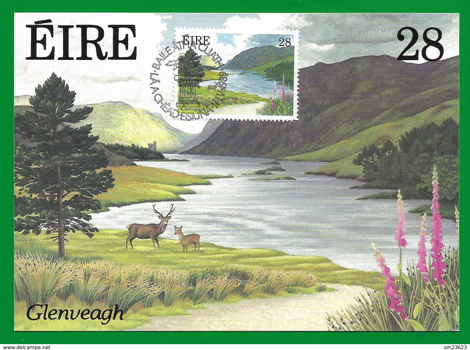 Irland / Eire 1989  Mi.Nr. 676 , Glenveagh - Maximum Card - First Day  11.IV.1989 - Maximumkarten