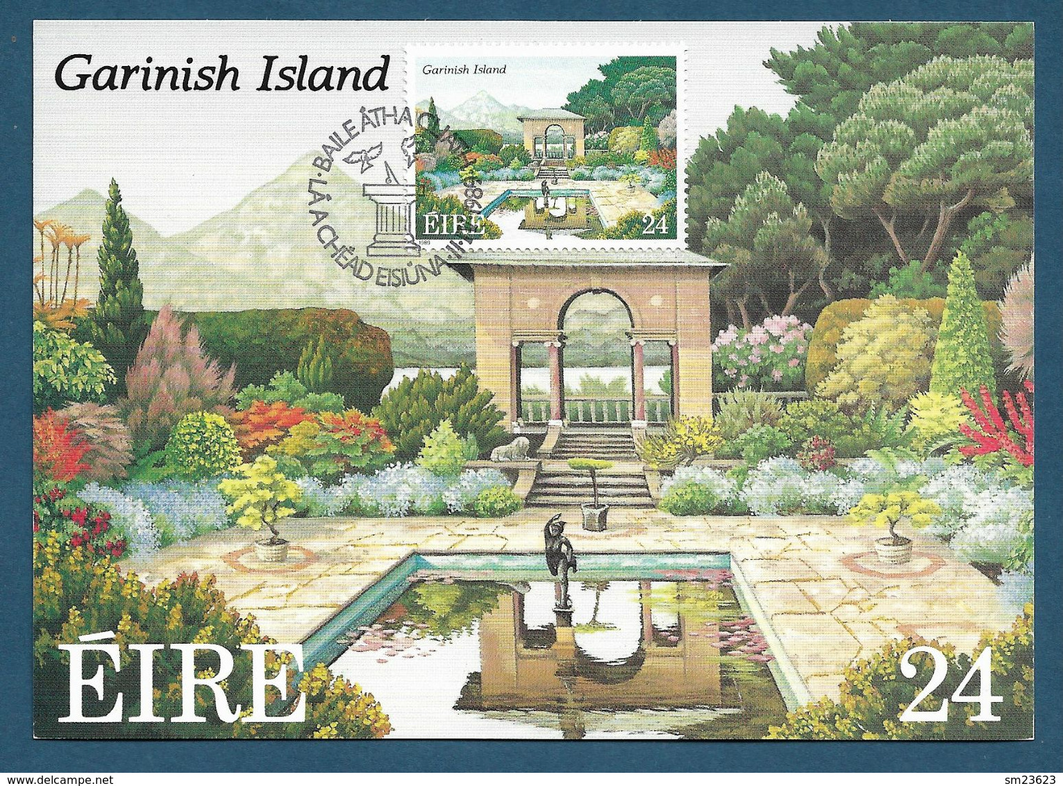 Irland / Eire 1989  Mi.Nr. 675 , Garinish Island - Maximum Card - First Day  11.IV.1989 - Maximumkarten