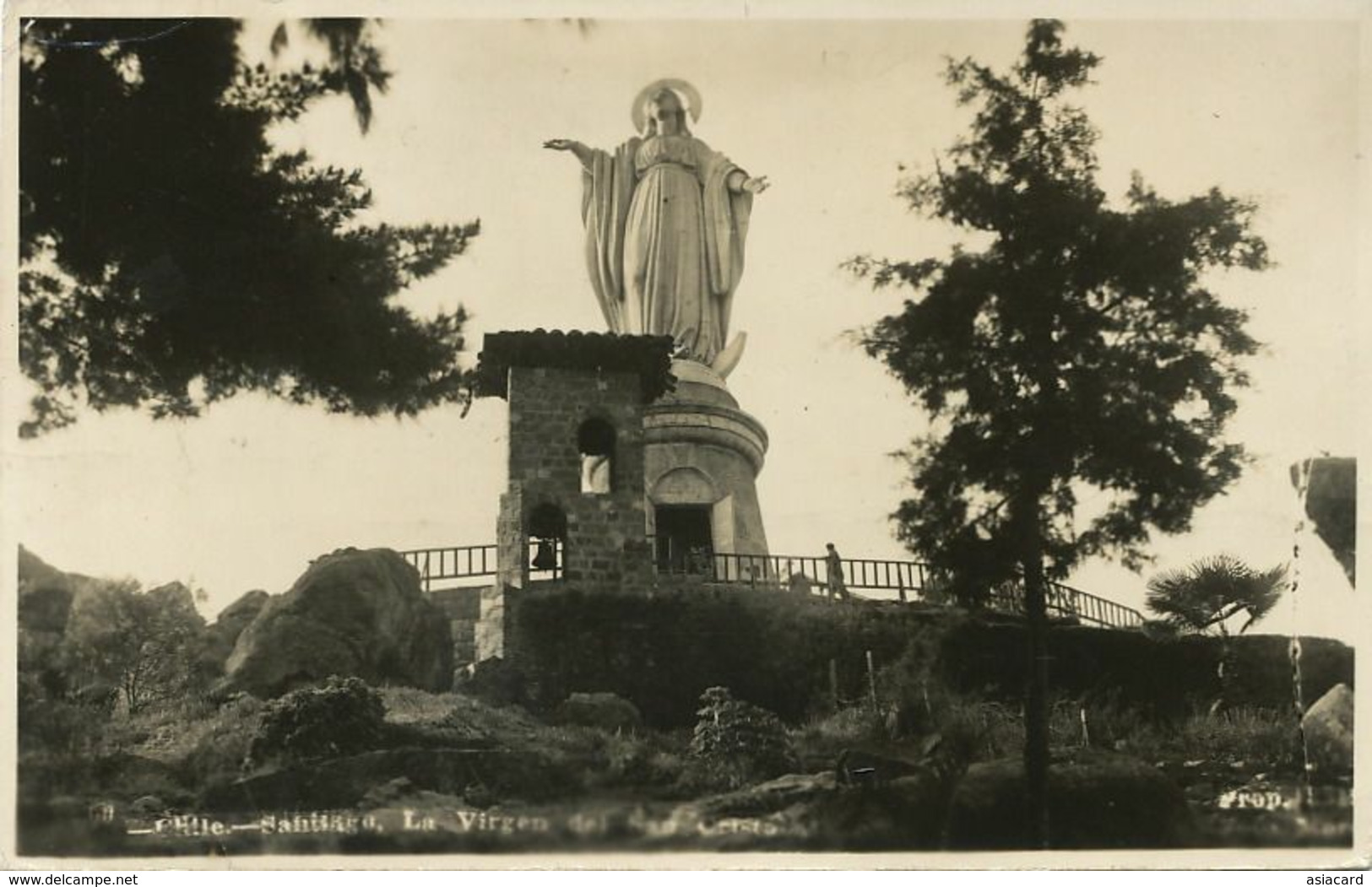 Real Photo Santiago La Virgen P. Used Correo Aereo 1957 To Marianao Cuba - Chili