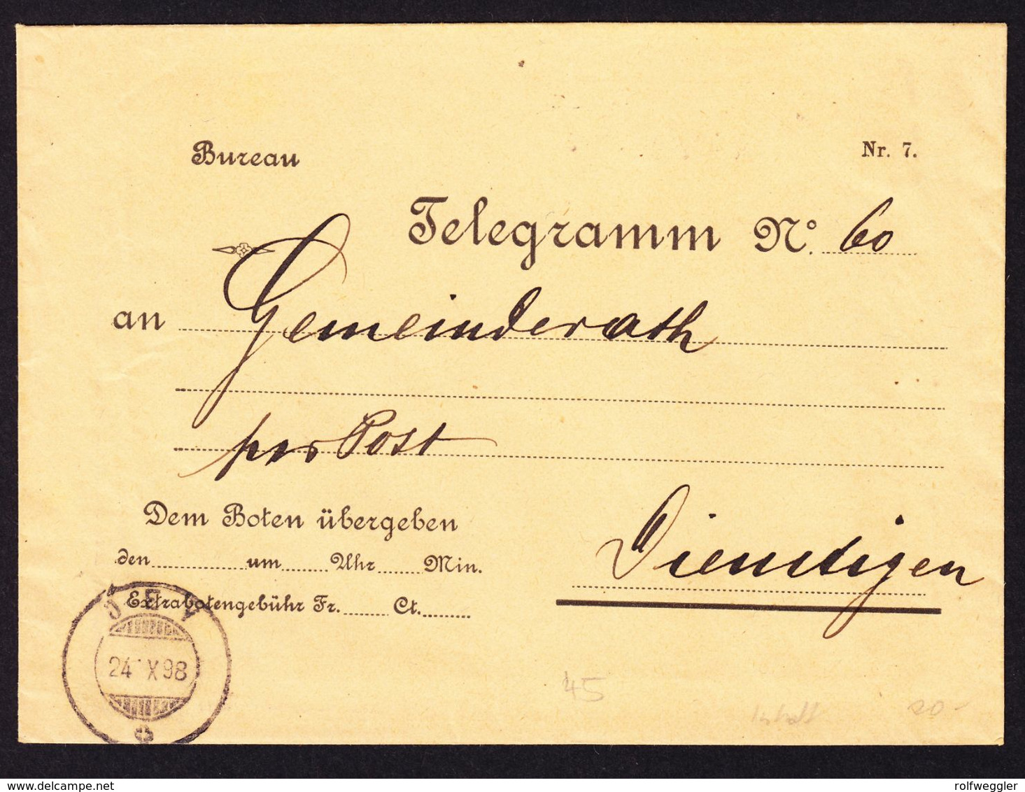 1898 Telegramm Couvert Mit Inhalt, Gestempelt Oey, Rückseitig Diemtigen - Télégraphe