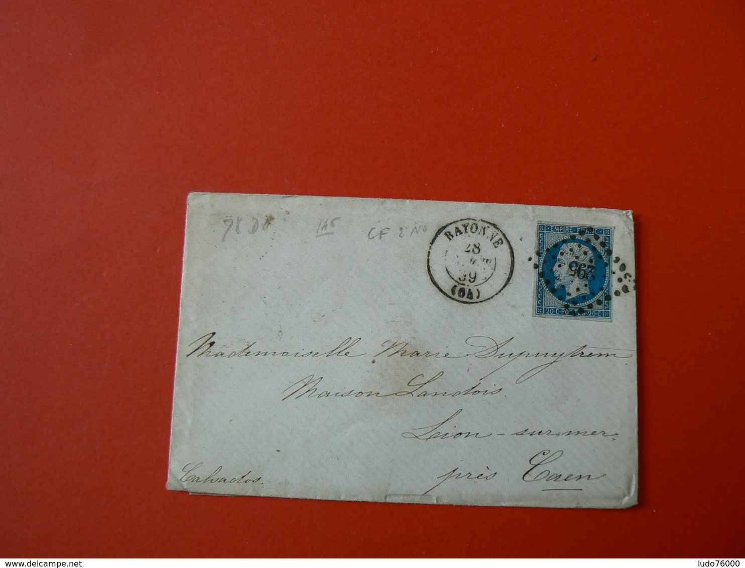 D203 / NAPOLEON N° 14 SUR LETTRE - 1853-1860 Napoléon III