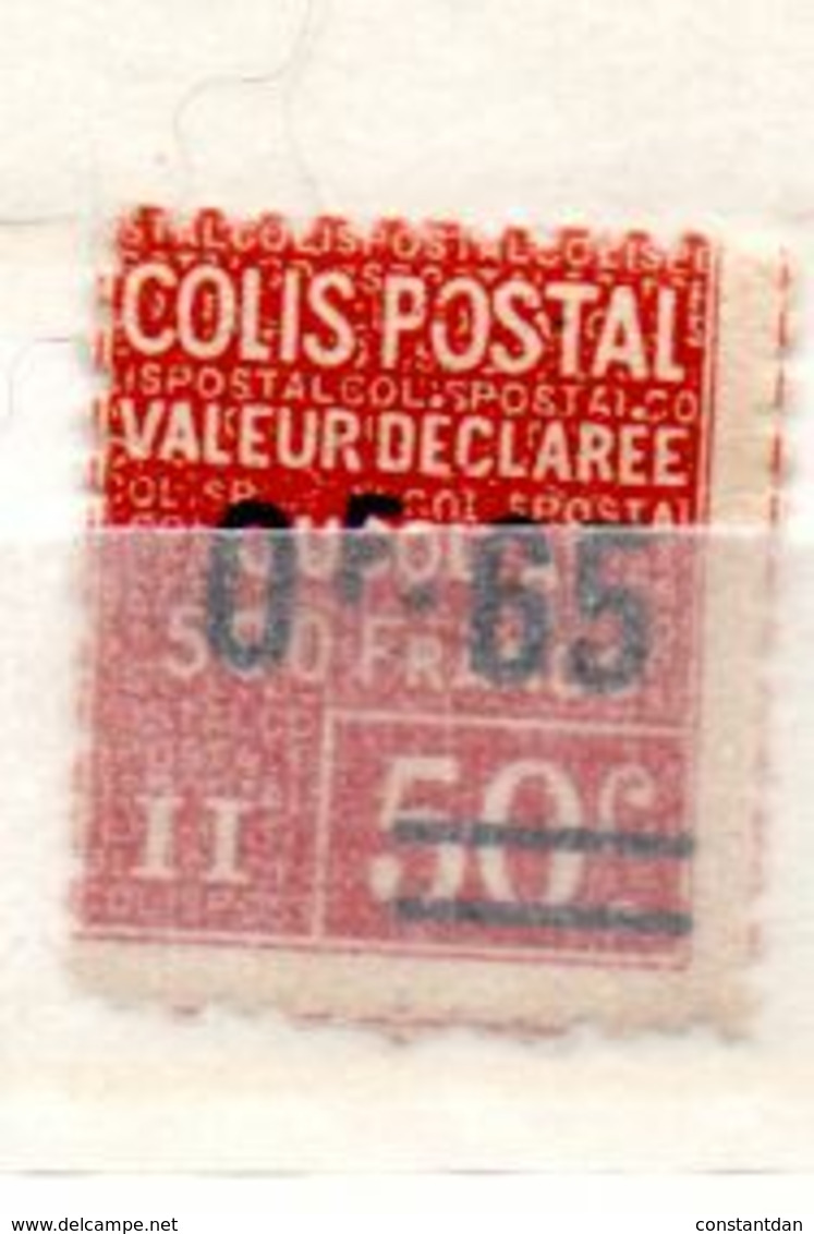 FRANCE COLIS POSTAL N° 60 0.65 S 50C ROUGE VALEUR DECLAREE NEUF SANS CHARNIERE - Neufs