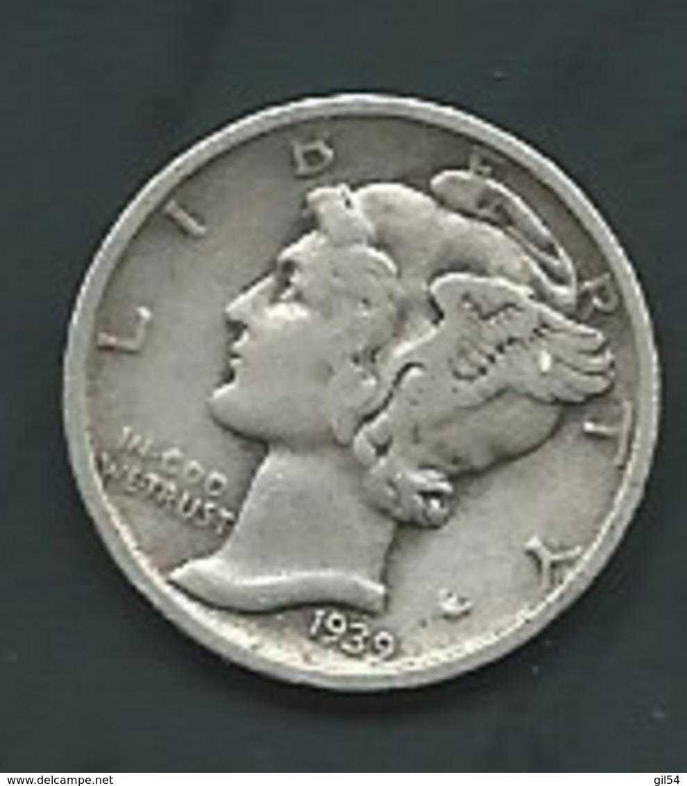 Etats-unis One Dime 1939  ,  Argent  Silver  Laupi13308 - 1916-1945: Mercury (Mercure)