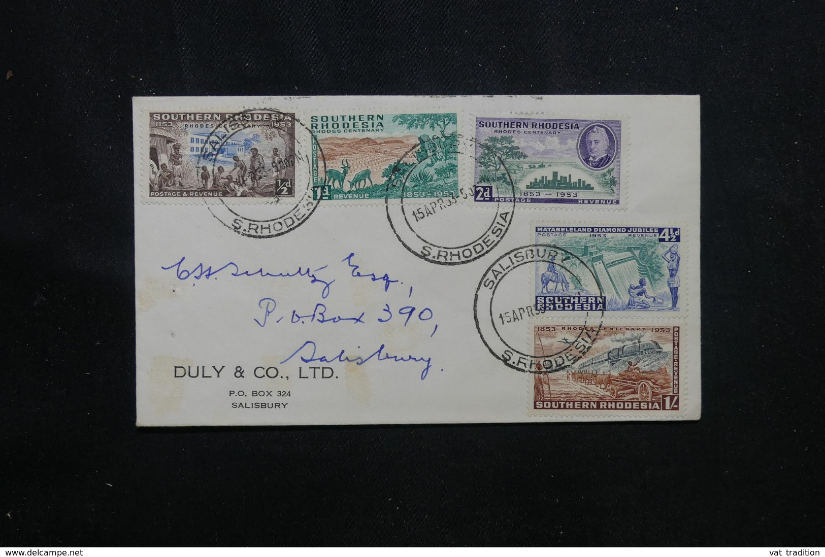 RHODÉSIE DU SUD - Enveloppe Commerciale De Salisbury En 1953 En Local - L 70725 - Southern Rhodesia (...-1964)