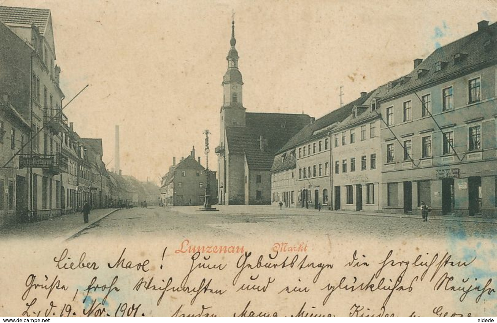 Lunzenau Markt Undivided Back  1901 - Lunzenau