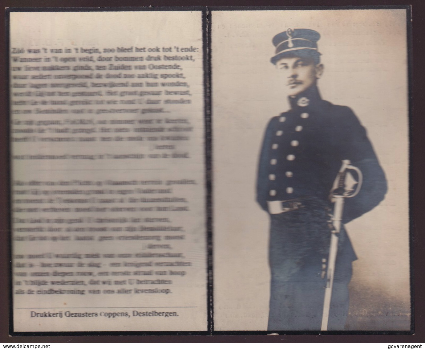 VELD VAN EER RAMSCAPELLE 23 OKT 1914 - GEST.KALES  - FIRMIN DE VEIRMAN  DESTELBERGEN 1886    2 SCANS - Fiançailles