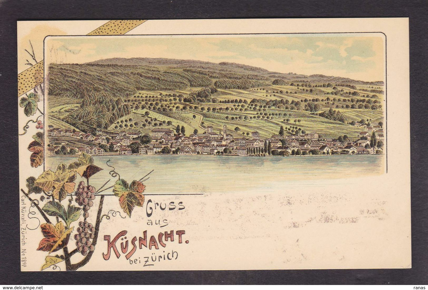 CPA Suisse Helvétia Schweiz Svizzera Non Circulé Litho Gruss Canton De Zurich Küsnacht - Sonstige & Ohne Zuordnung