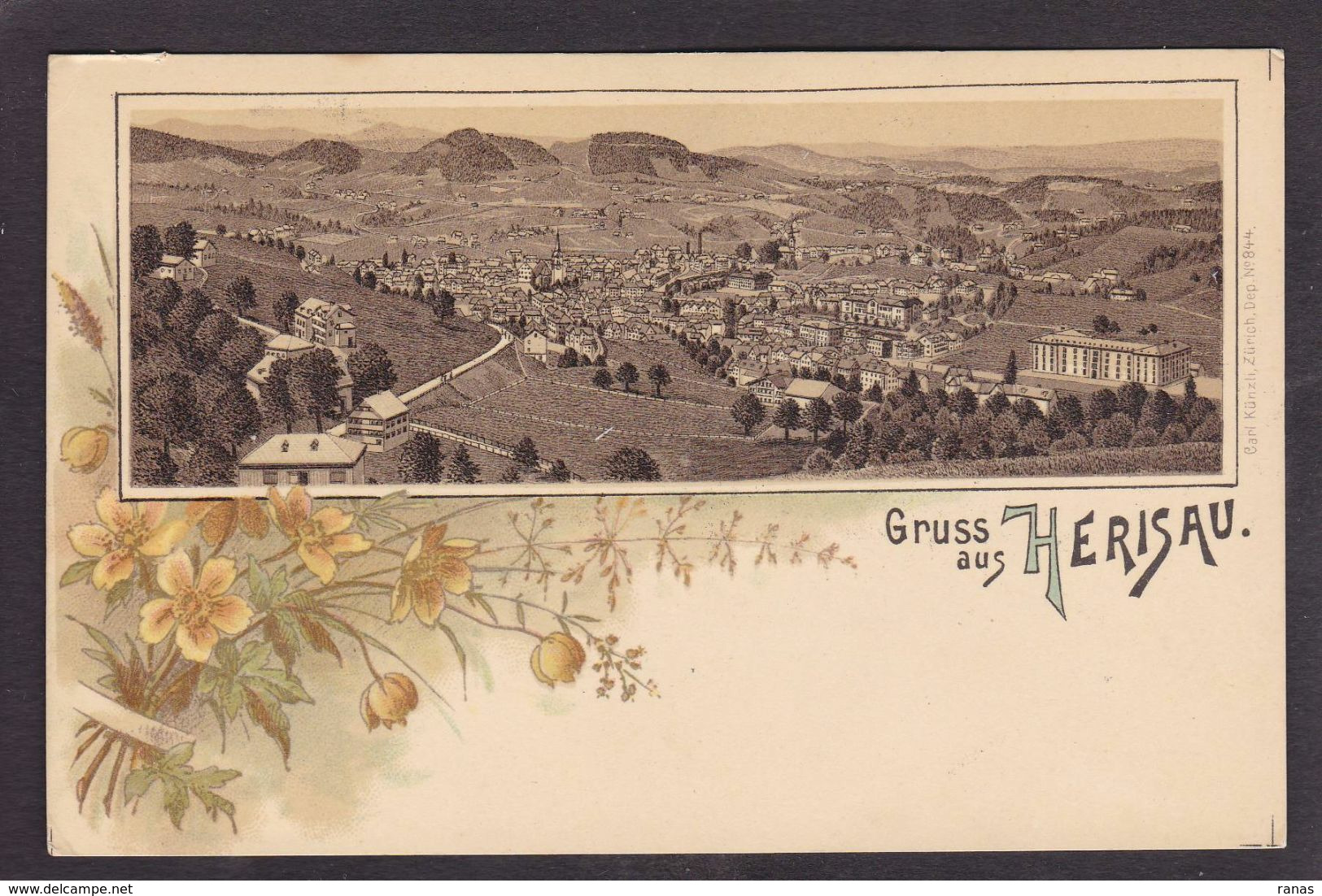 CPA Suisse Helvétia Schweiz Svizzera Non Circulé Litho Gruss Canton De Appenzell Rhodes-Extérieures Erisau Hérisau - Herisau