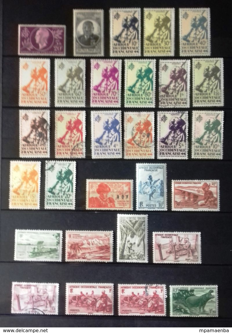 Colonies françaises, bon lot de timbres principalement Neufs * * (MNH) et oblitérés.