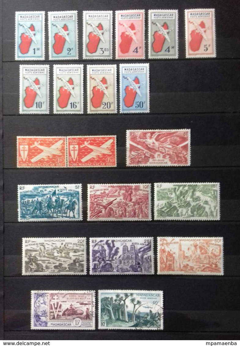 Colonies françaises, bon lot de timbres principalement Neufs * * (MNH) et oblitérés.