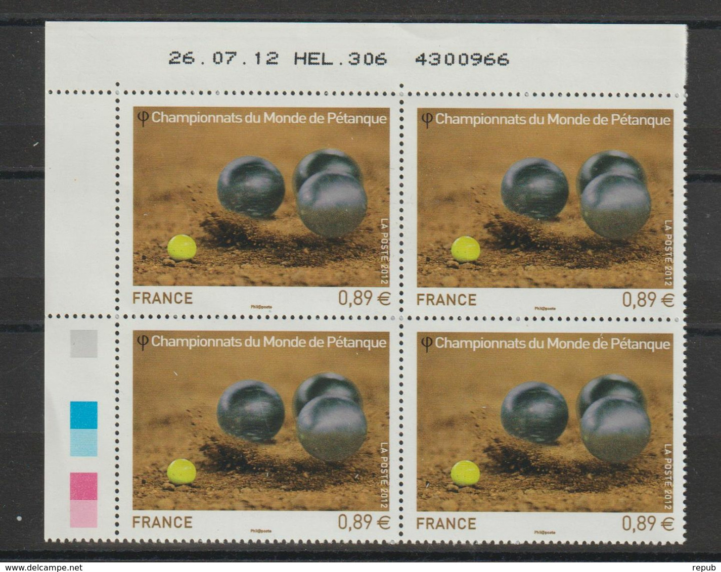 France 2012 Championnat Pétanque 4684 En Coin Daté ** MNH - 2010-2019