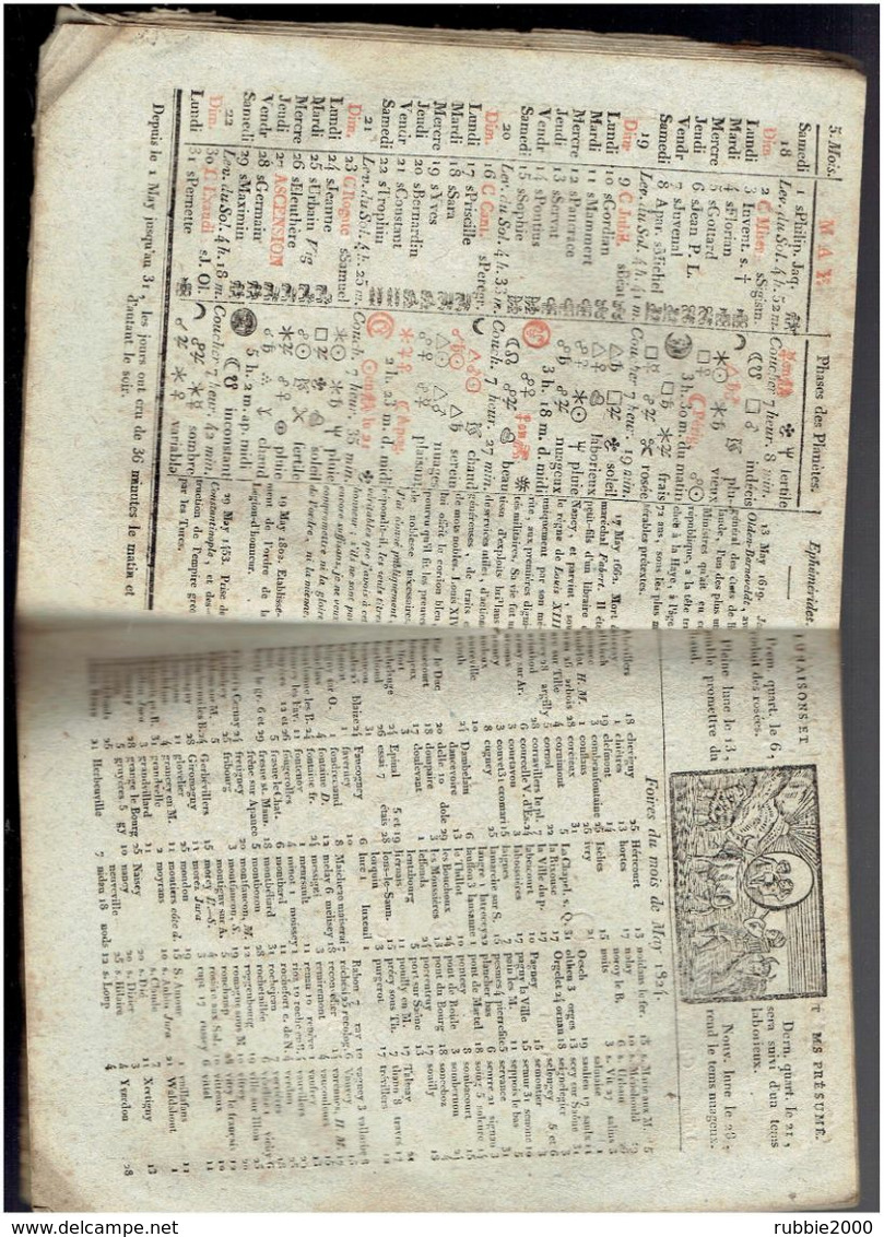 1824 LE GRAND MESSAGER BOITEUX DE FRANCE ALMANACH INSTRUCTIF ET AMUSANT FERDINAND VII D ESPAGNE PLACE SAINT PIERRE ROME - 1801-1900