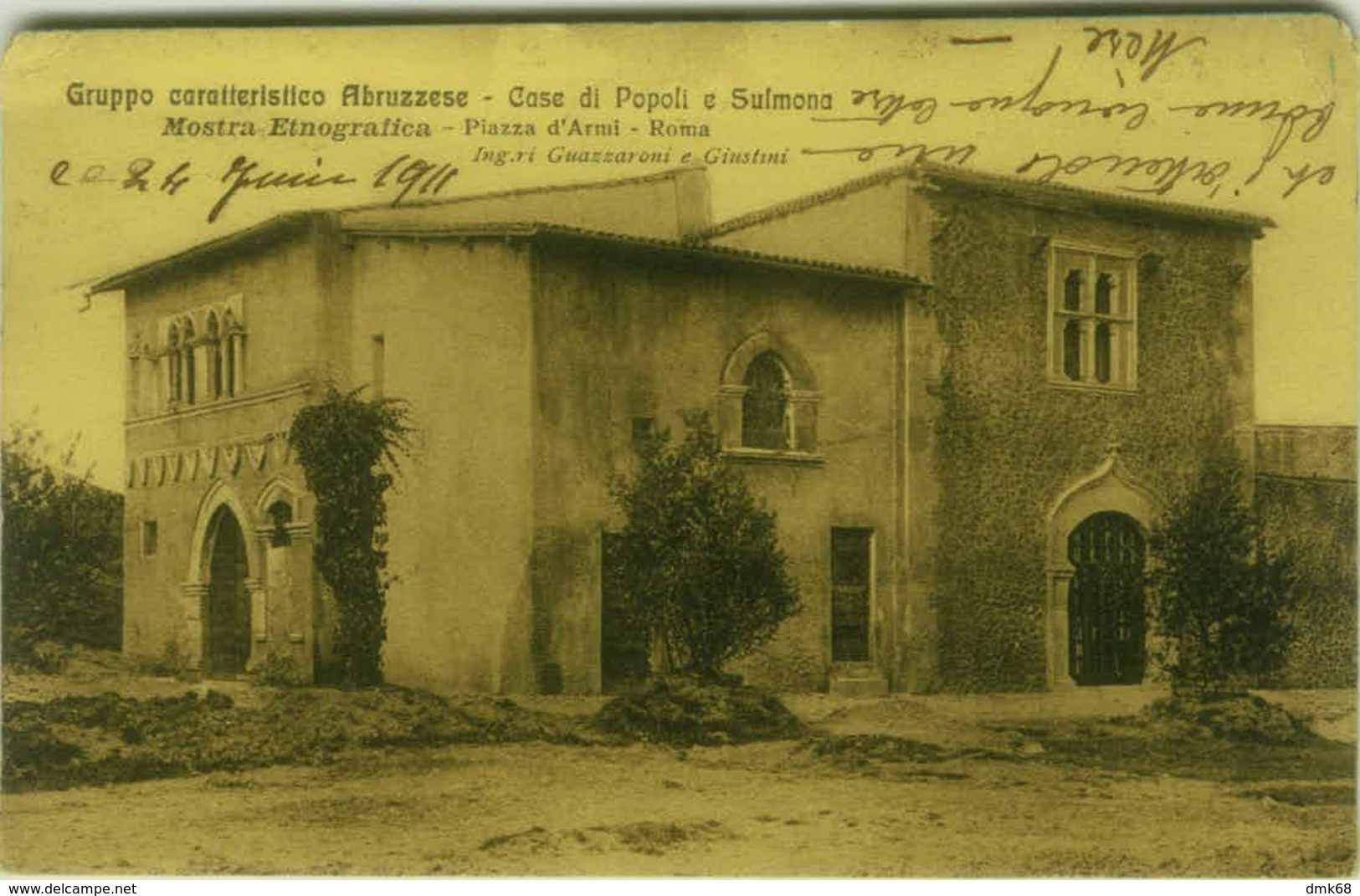 ROMA - GRUPPO CARATTERISTICO ABRUZZESE - CASE DI POPOLI E SULMONA - MOSTRA ETNOGRAFICA 1911 (5086) - Exhibitions