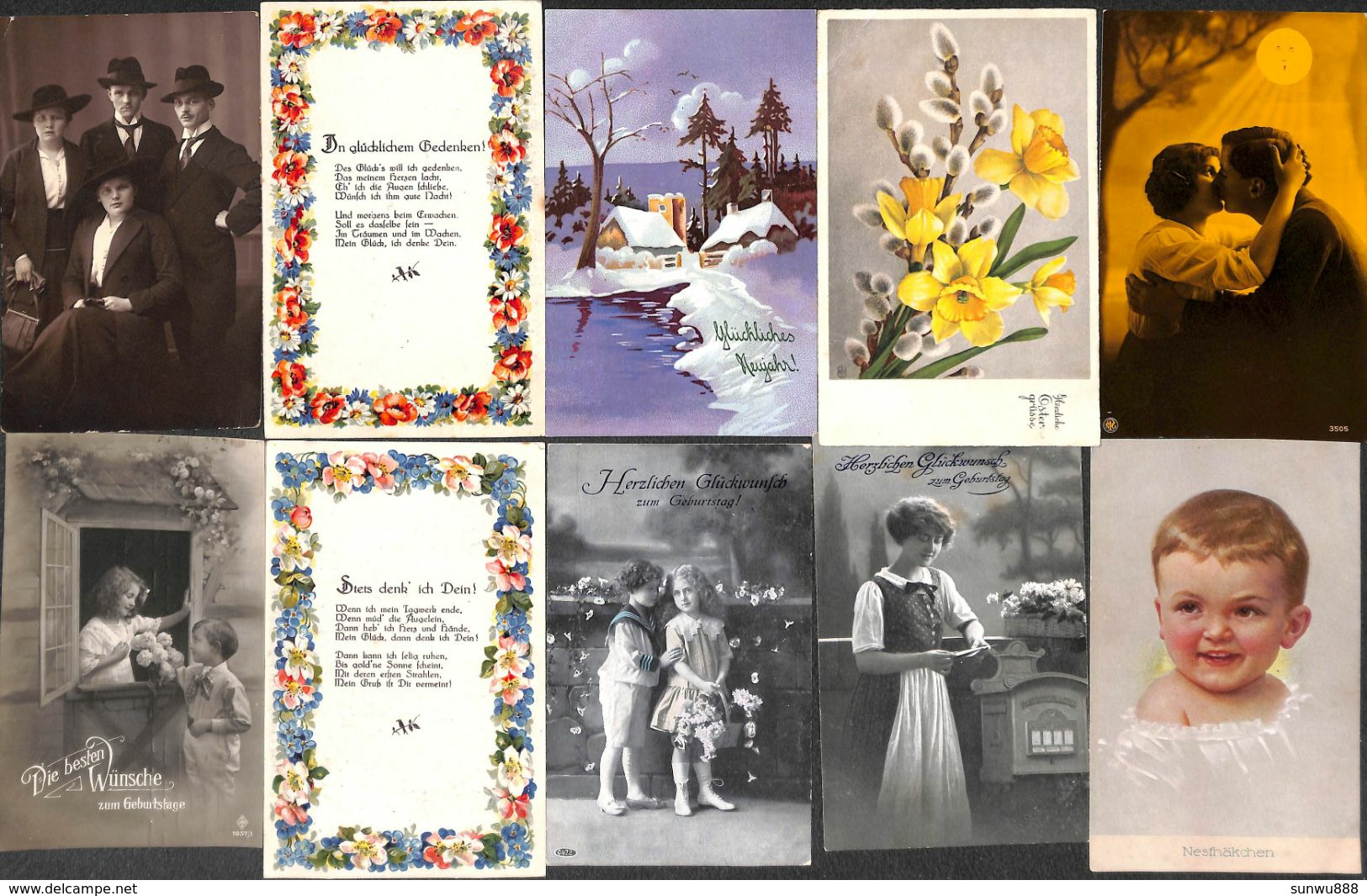 Fantasie Deutschland Lot +50 Postcards (Kind Blume Katze.....) Zie See Scans - Autres & Non Classés