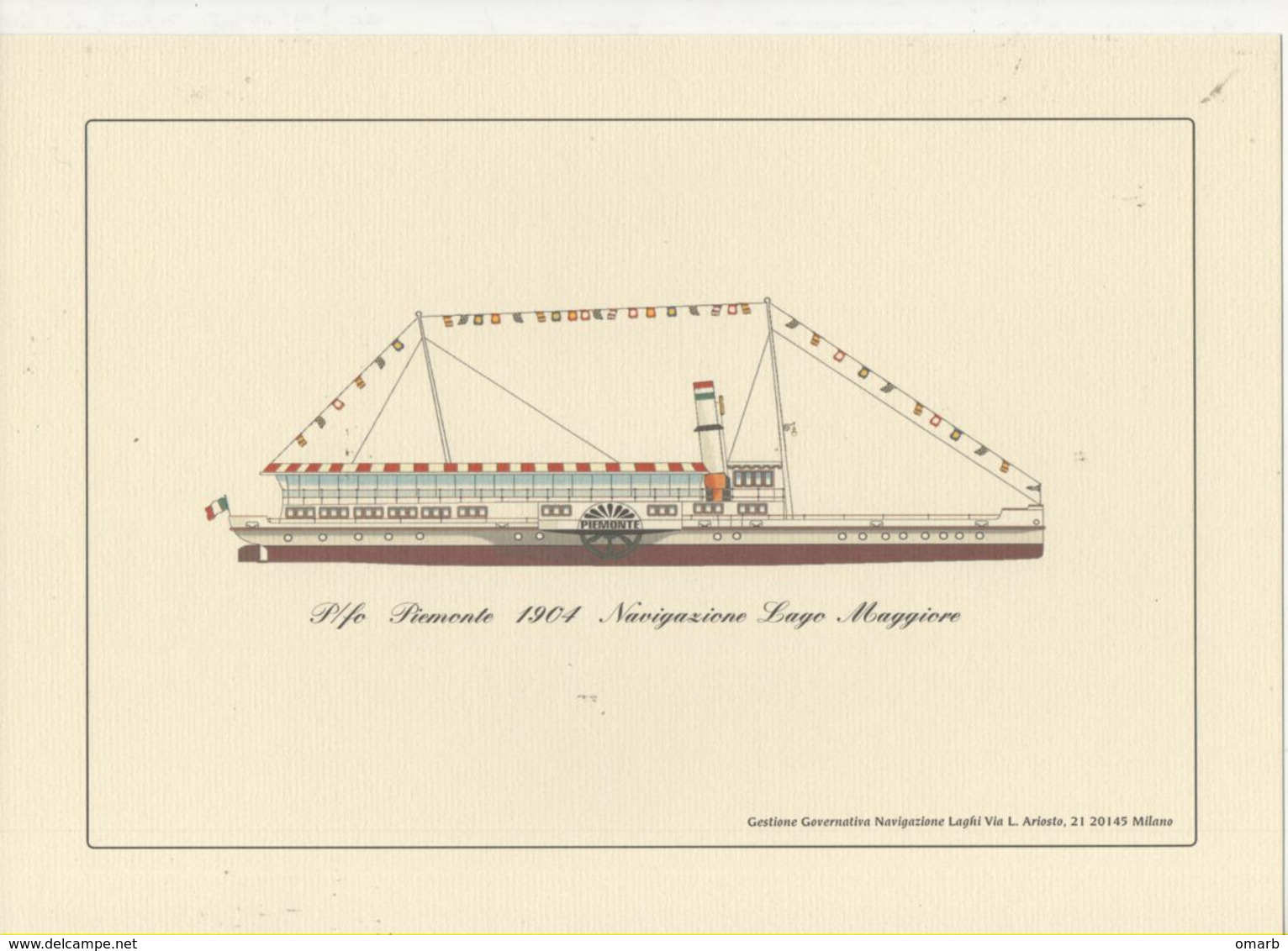 Alt473 Piroscafo Piemonte Navigazione Lago Maggiore Steamer Bateau à Vapeur Dampfer - Schiffe