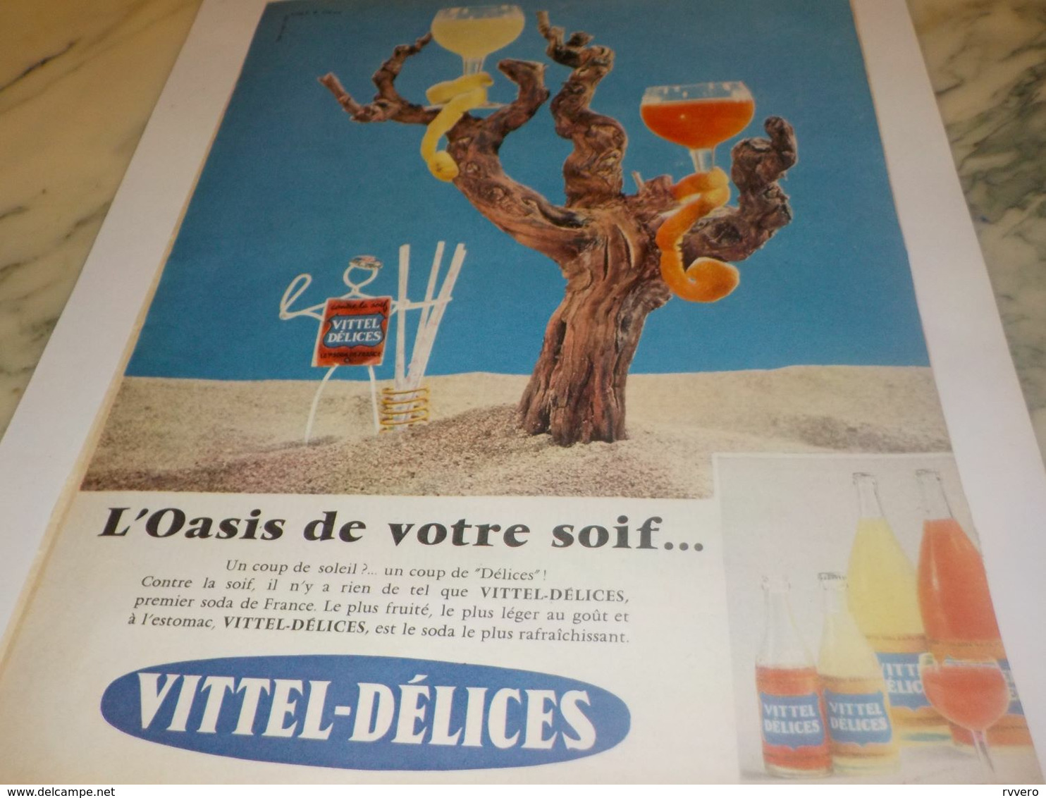 ANCIENNE PUBLICITE OASIS DE VOTRE SOIF  VITTEL DELICES  1959 - Affiches