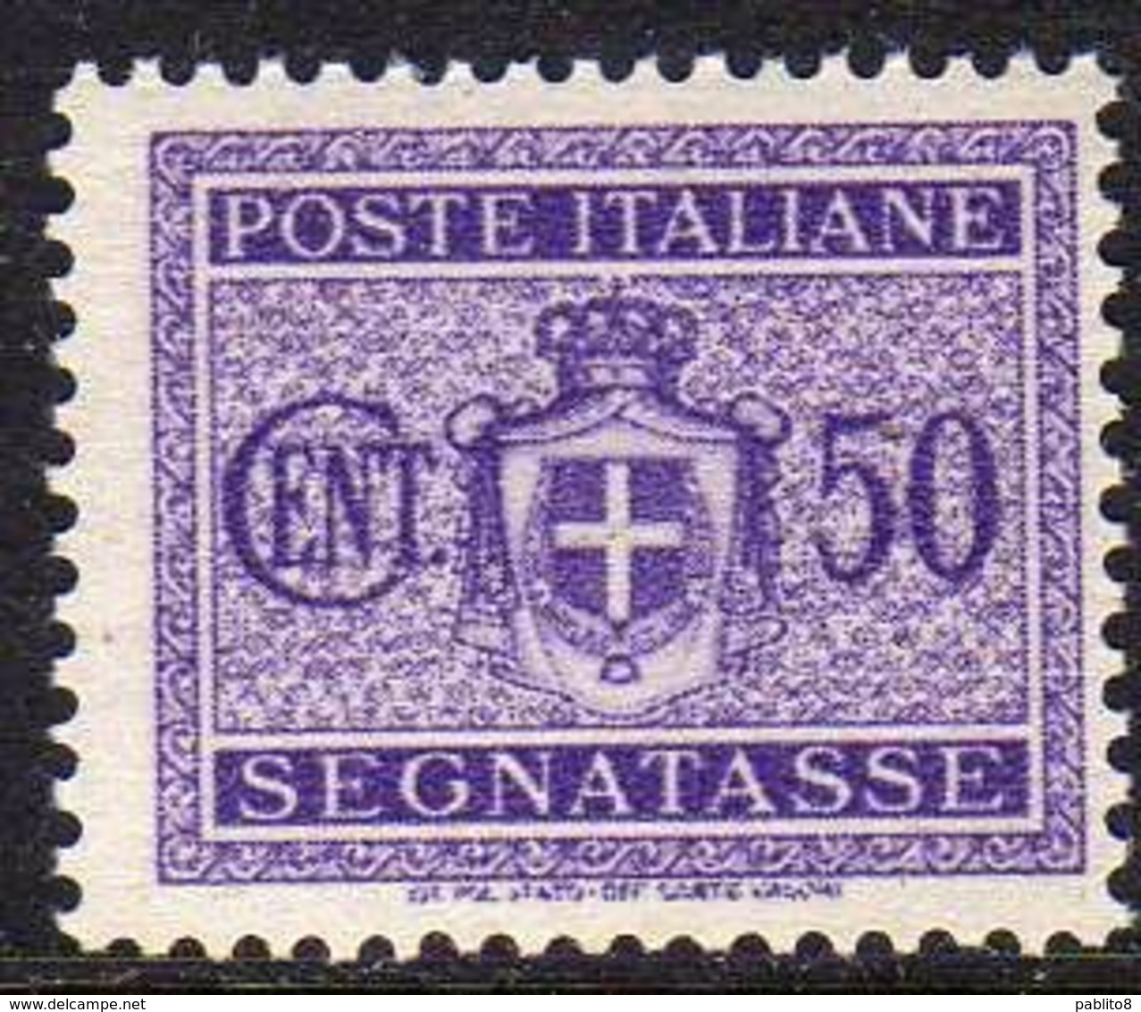ITALIA REGNO ITALY KINGDOM 1945 LUOGOTENENZA SEGNATASSE POSTAGE DUE TASSE TAXE SENZA FILIGRANA UNWATERMARK CENT. 50c MNH - Taxe