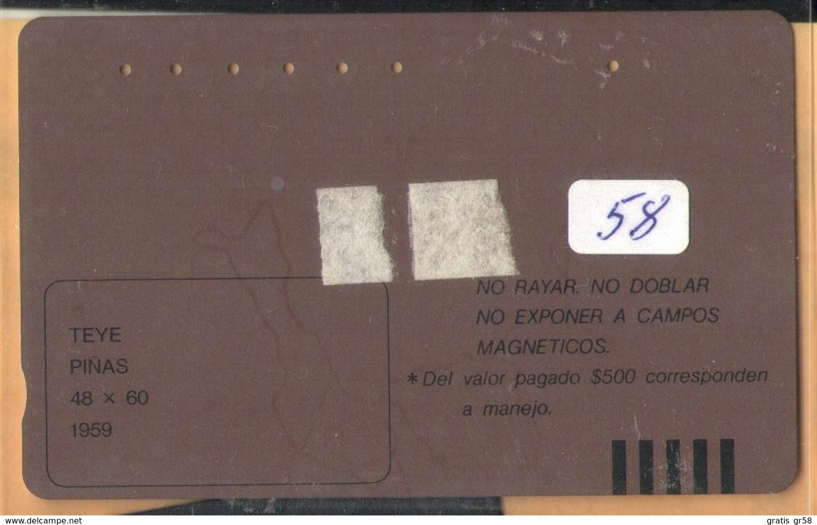 Colombia - CO-MT-58, Tamura, Pinas, Teye, Art, 15,500 $, 10.000ex, Used As Scan - Kolumbien