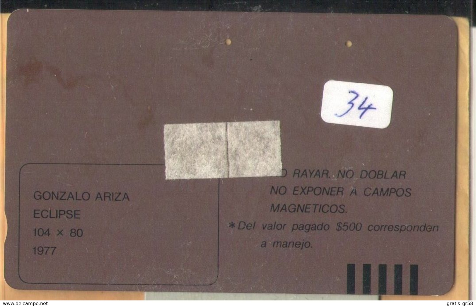 Colombia - CO-MT-34, Tamura, Eclipse, Gonzalo Ariza, Art, 15,500 $, 10.000ex, Used As Scan - Kolumbien