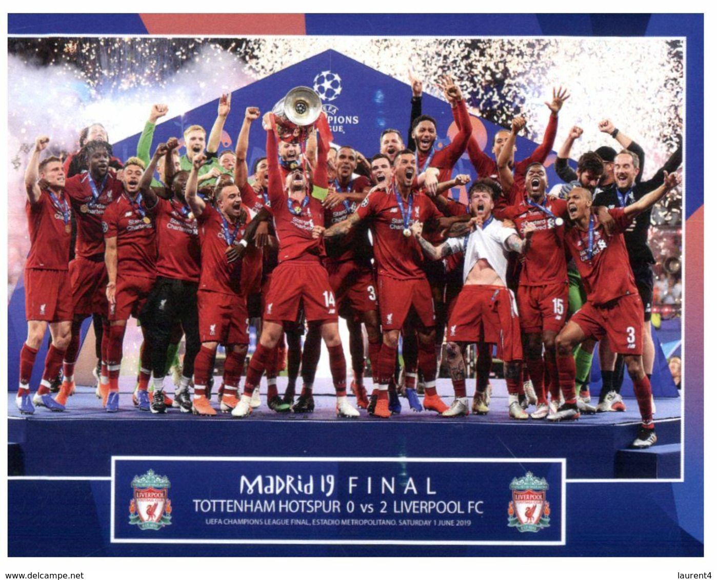 (L 17) UK (with Stamp) Madrid Final (Football Team) Tottenham Hotspur - Liverpool FC (0 Vs 2) - Fussball